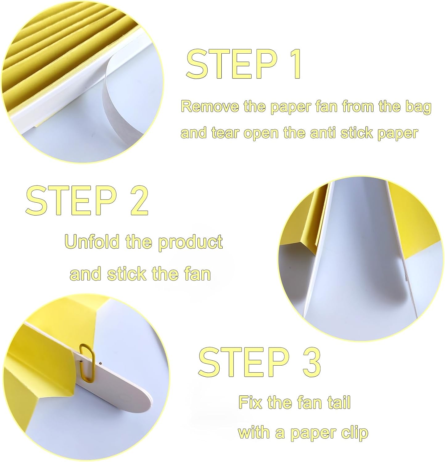 BARTHEW Yellow Hanging Paper Fans,Yellow Accessories Paper Decorations for Party,Color Party Decorations,Bee Themed Classroom Decor,16in Hanging Paper Fans 30 Color DIY Set (Light Yellow)