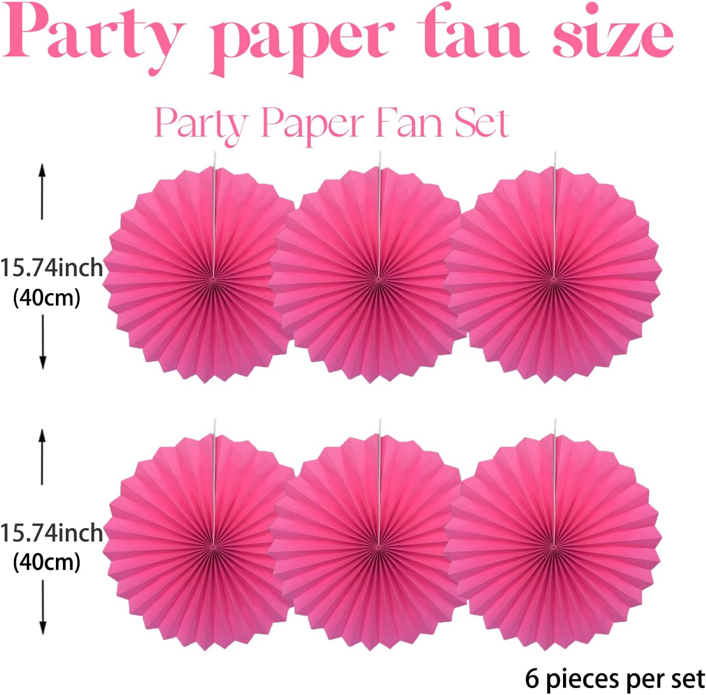 Red Graduation Party Decor,Girls Party Decorations ,Party Supplies Party Fans 16in, Anniversary Decorations for Party,Wedding Graduation Events Accessories 30 Color DIY Set (Rose Red)