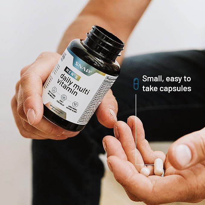 Snap Supplements Men's Multivitamins B12, Zinc, 60 Capsules