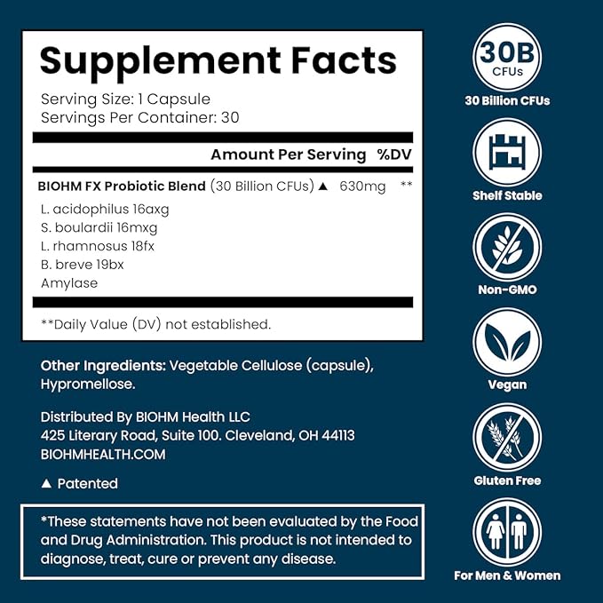 BIOHM Ultimate Gut Health Bundle, at-Home 30B CFU 30-Day Supply
