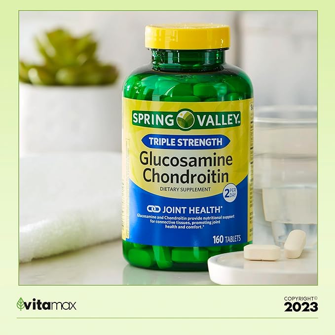 Spring Valley Triple Strength Glucosamine Chondroitin 160 Count (80 Days (2 Items)