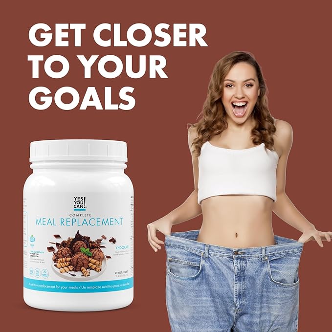 Yes You Can! Complete Meal Replacement - 15 Servings, 20g of Protein, 0g Added Sugars, 21 Vitamins and Minerals - All-in-One Nutritious Meal Replacement Shake (Chocolate)