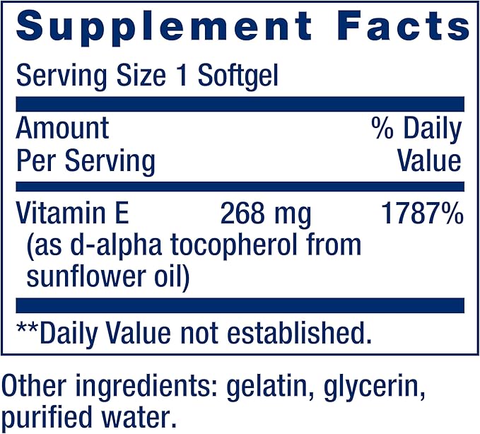 Life Extension Super Vitamin E 268mg 500mg Heart