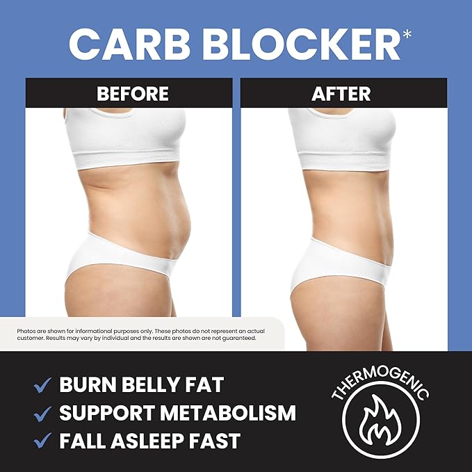 Night Time Fat Burner to Shred Fat While You Sleep | Belly Fat Burner, Carb Blocker & Weight Loss Support Supplements | Burn Belly Fat, Support Metabolism & Fall Asleep Fast | 60 Nighttime Pills