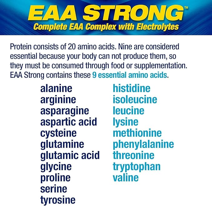Maximum Human Performance Mhp Eaa Strong, Amino Acid Supplements, All 9 Essential Amino Acids, Bcaas, Electrolytes, Blue Raspberry, 1.2 Pound