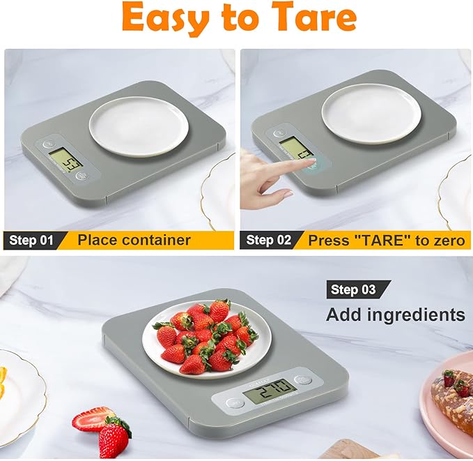 Smart Food Scale for Calorie Counting, Digital Food Scale with Nutritional Calculator, Bluetooth Food Weight Scale for Weight Loss, Diabetics, Macro, Diet, Baking 3g-5kg, 0.1oz