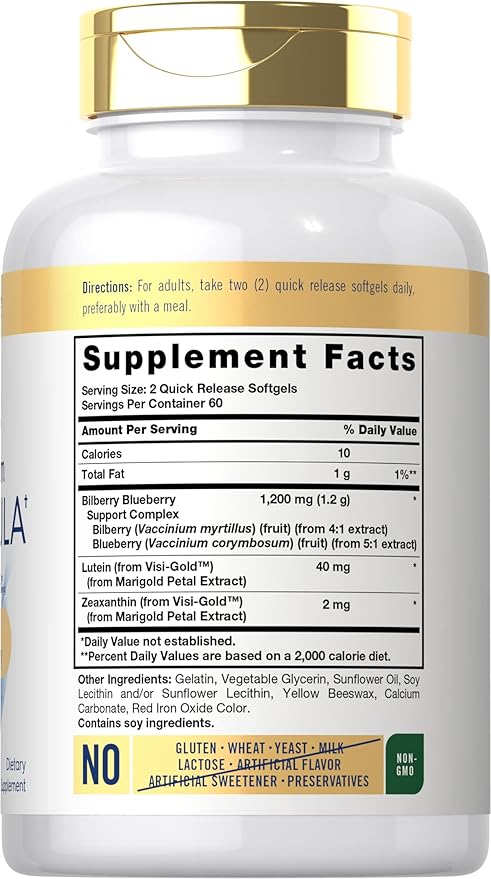 Carlyle Eye Health Vitamins 120 Softgels 40mg, Zeaxanthin,