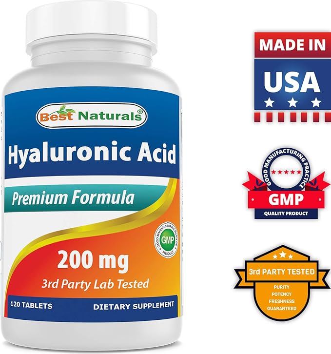 Best Naturals Hyaluronic Acid 200 mg 120 Tablets (120 Count 1))