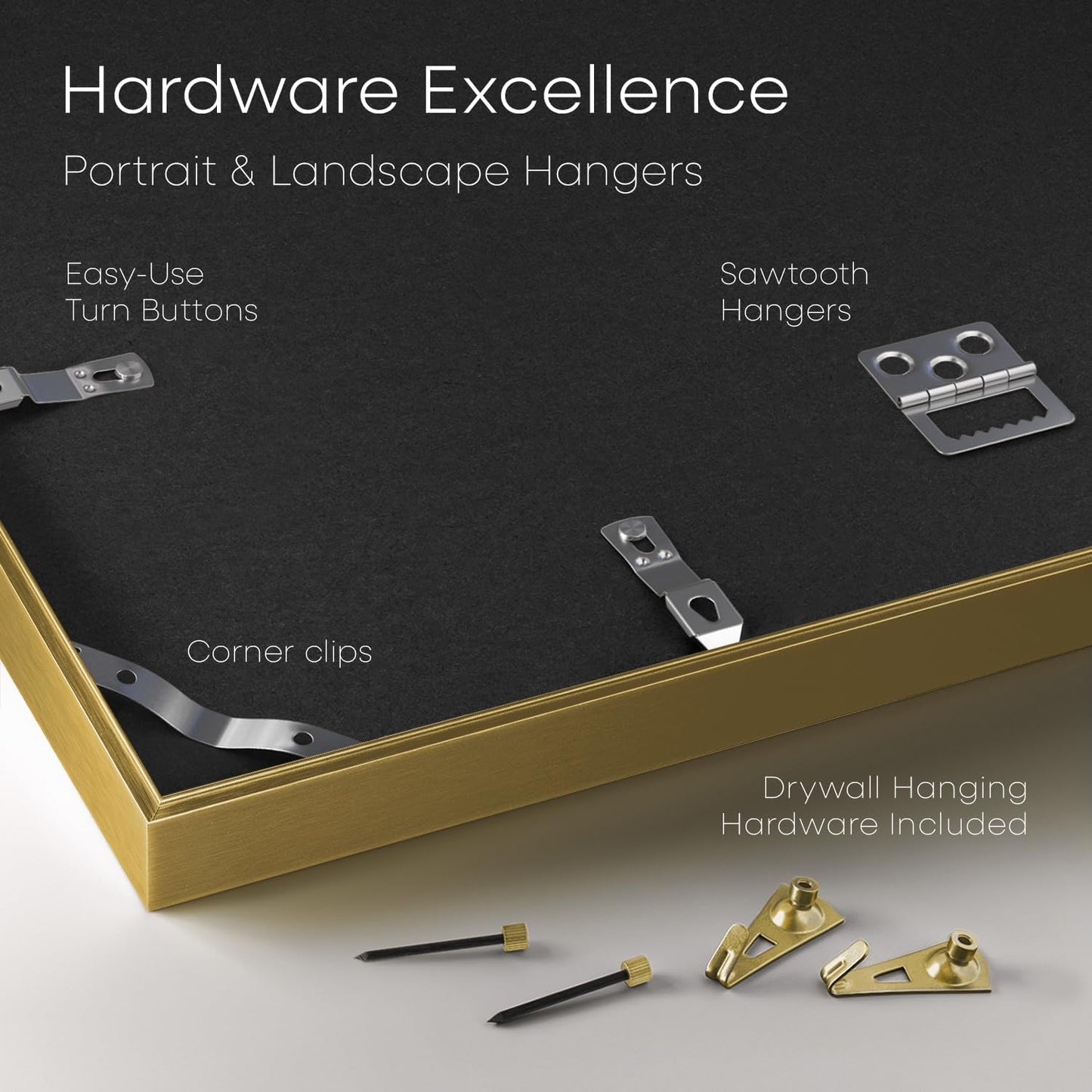 Homeforia 14x22 Picture Frame Gold, High End Metal 14x22 Poster Frames with Mat 12x16 Photo, 14 x 22 Gold Frames Matted to 12 by 16 Print, 22x14 Thin Hanging Frames, Tempered Glass, Wall Kit, Set of 1