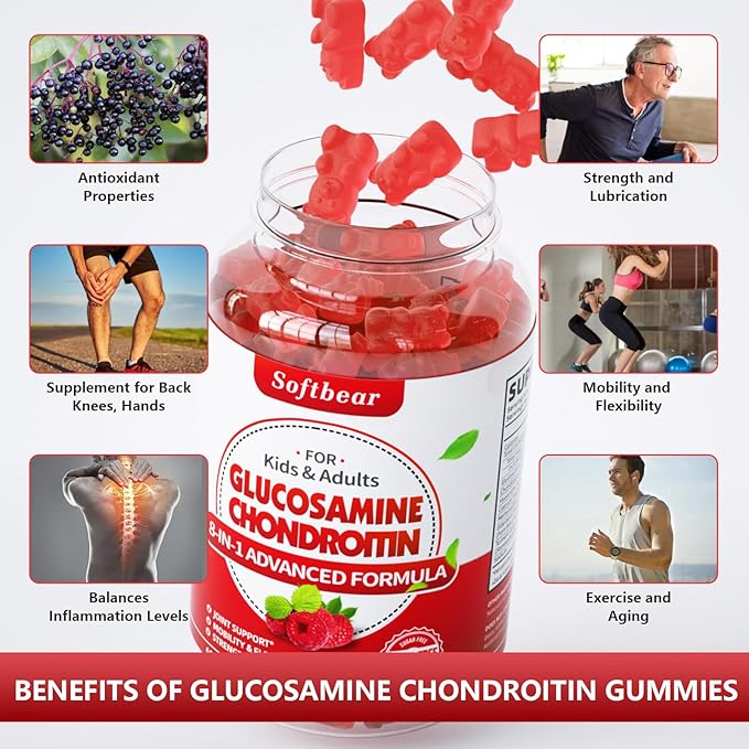 Glucosamine Chondroitin Gummies Sugar Free, Extra 120 Count