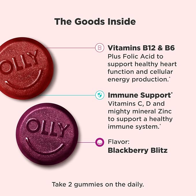 OLLY Men's Multivitamin Gummy, Vitamins A, 45 Day 90 Count
