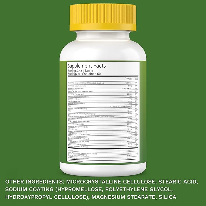 Noor Vitamins Halal Vitamins, Daily Multivitamin, 30 Vitamins B12, C, (2 Month