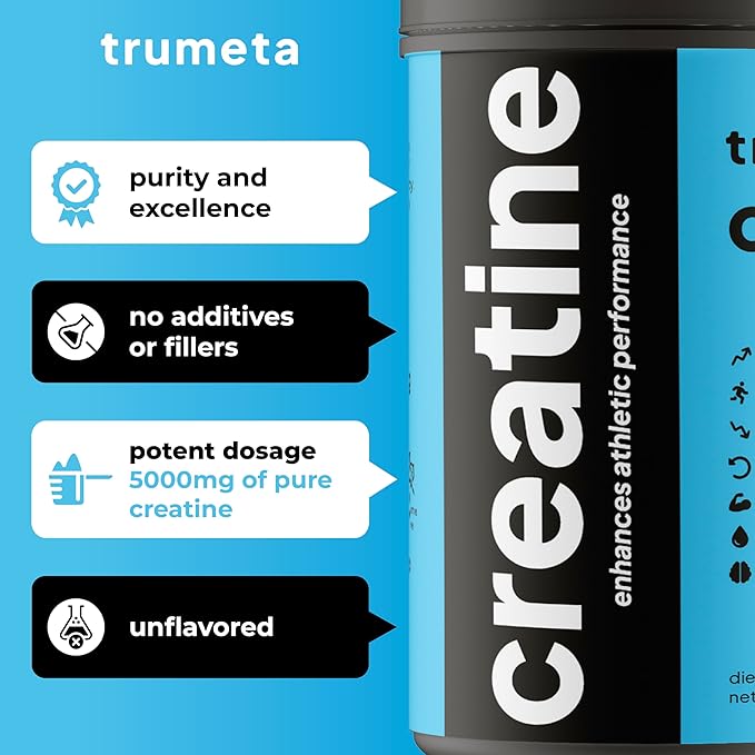 Creatine Monohydrate Powder Maximize Your Workouts, Recovery, & Muscle Growth with Vegan Creatine - Pure Creatine Supplement for Steady, All-Day Energy and Focus - 90 Servings