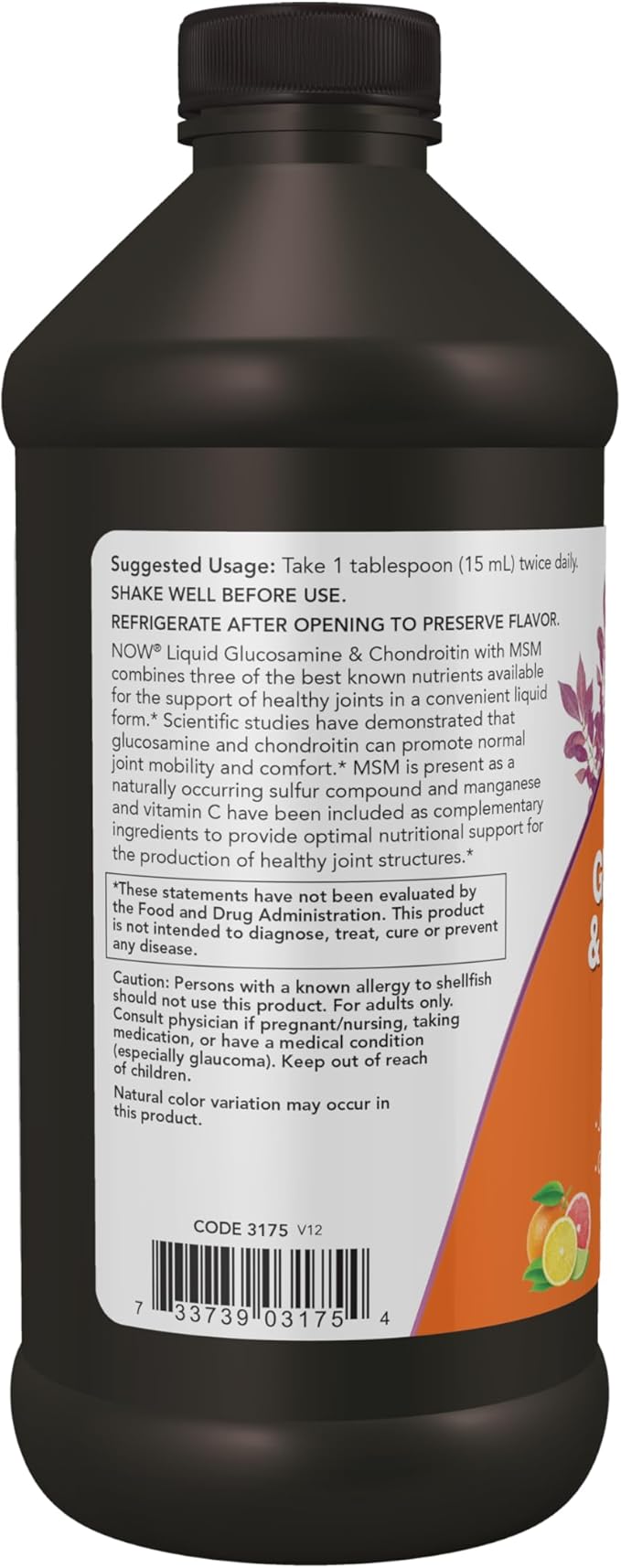 NOW Supplements, Glucosamine & Chondroitin 16-Ounce