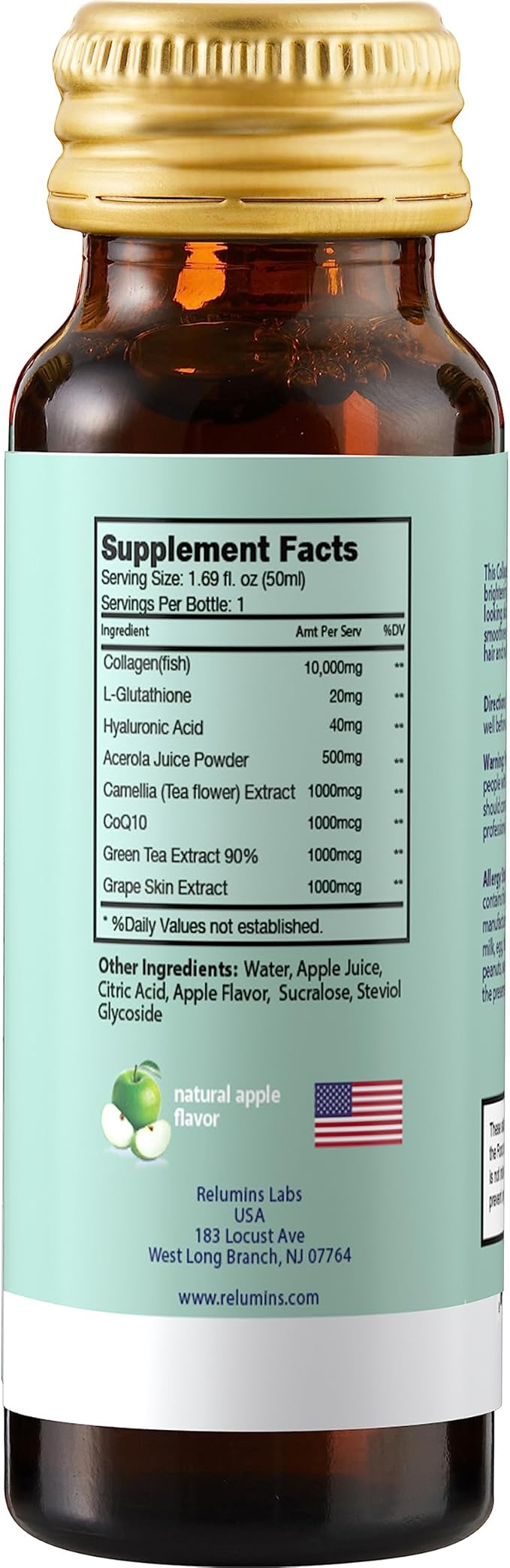 Relumins Advance Rejuvenating Collagen Beauty Drink CoQ10, EGCG, 50mL Drinks 2 Packs