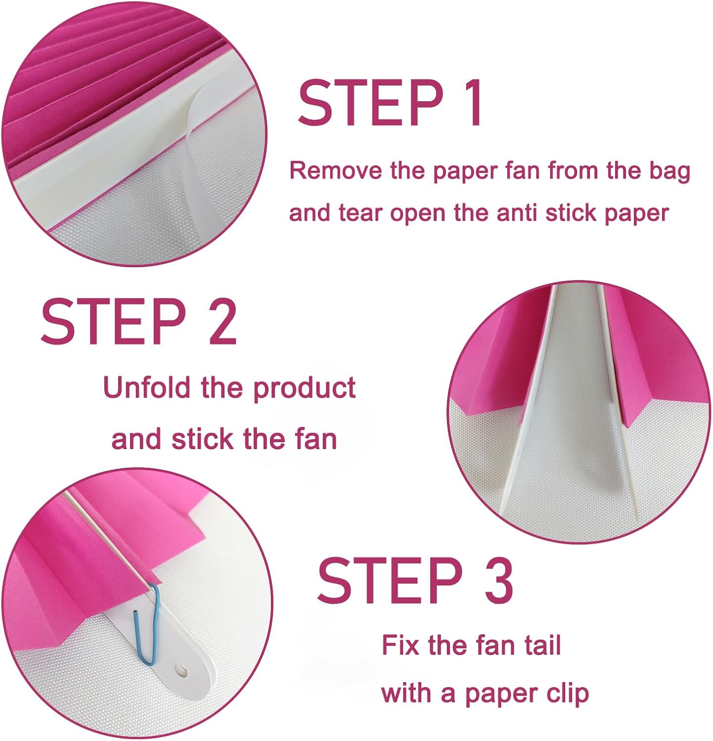 Red Graduation Party Decor,Girls Party Decorations ,Party Supplies Party Fans 8in, Anniversary Decorations for Party,Wedding Graduation Events Accessories 30 Color DIY Set (Rose Red)