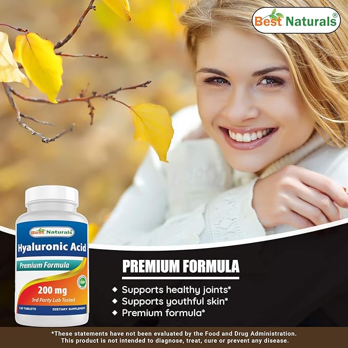 Best Naturals Hyaluronic Acid 200 mg 120 Tablets (120 Count 1))