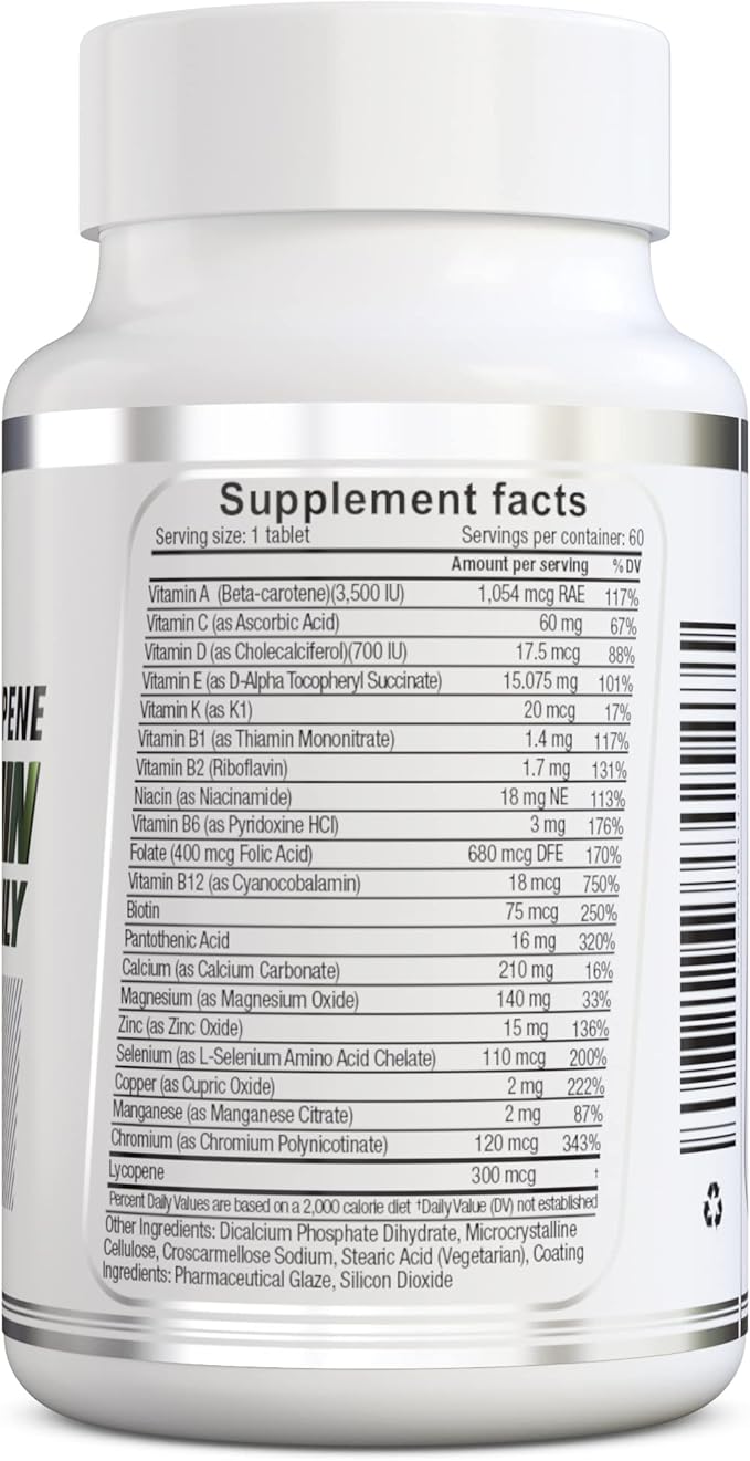 Multivitamin Once Daily, Max Strength Vitamins B1, B2, B2, B6, B6, B12, B12, Niacin, 60 Count 2 Mo