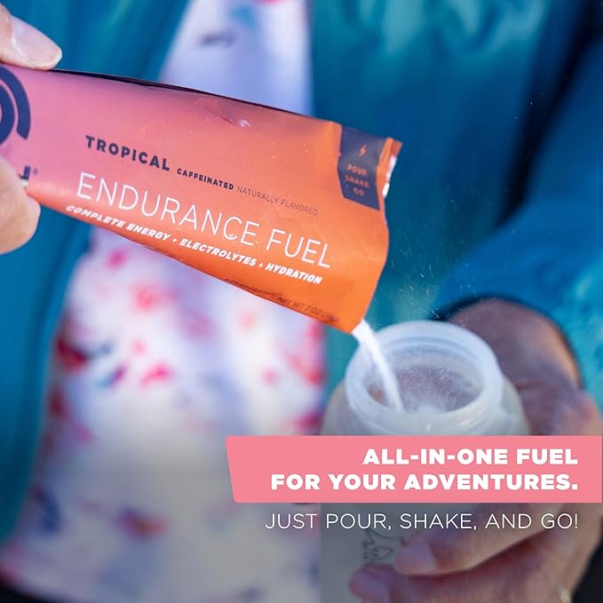 Tailwind Nutrition Endurance Fuel, Caffeine Drink Mix with Electrolytes, Non-GMO, Free of Soy, Dairy, and Gluten, Vegan, Tropical Buzz, 30 Servings