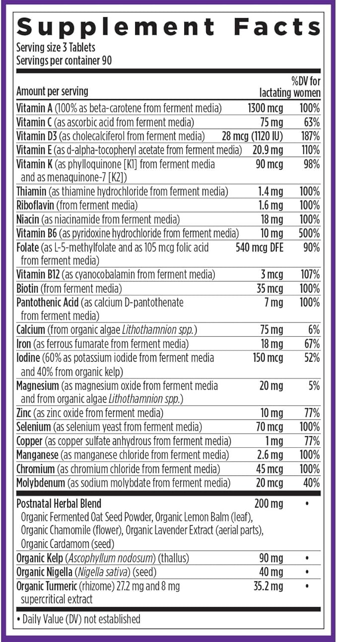 New Chapter, Postnatal Vitamins Lactation Supplement, D3 + 270 Count