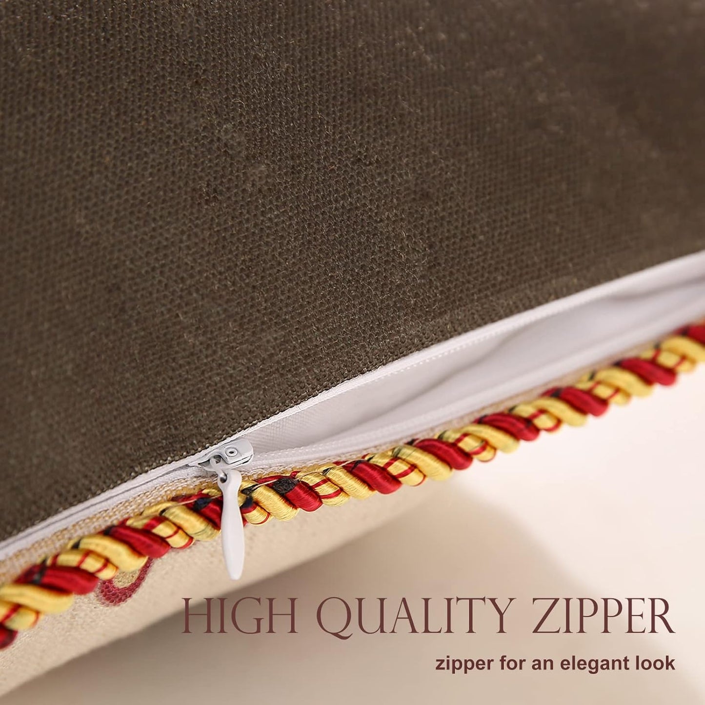 patdrea Designer Throw Pillow Covers Set of 4,Vintage Red Linen Pillowcases with Flower and Birds Pattern Pillows Cover for Couch,Farmhouse Decorative Cushion for Bed Living Room Outdoor Car