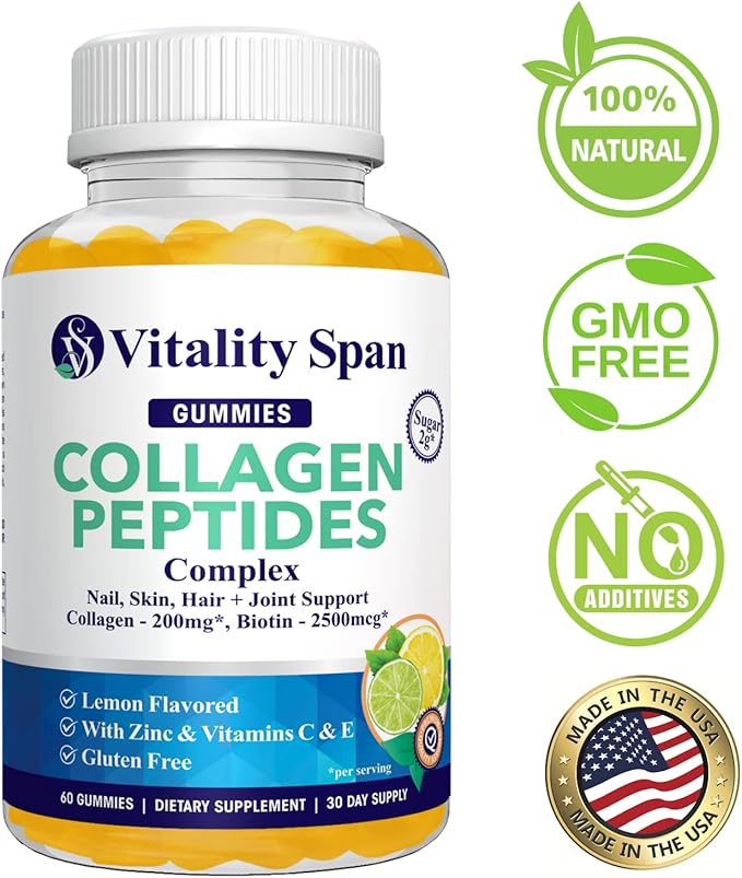 Collagen Gummies with Biotin (2500mcg), Vitamins 60 Collagen