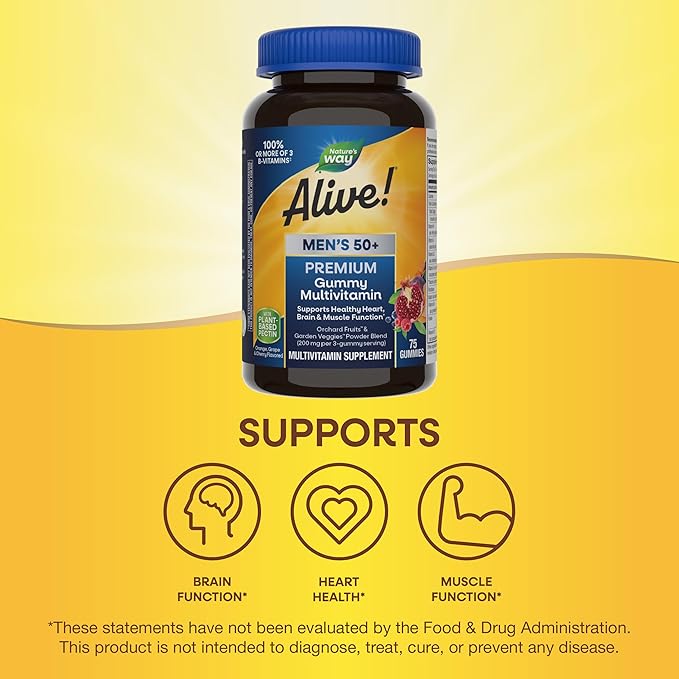 Nature’s Way Alive! Men’s 50+ Premium 75 Gummies