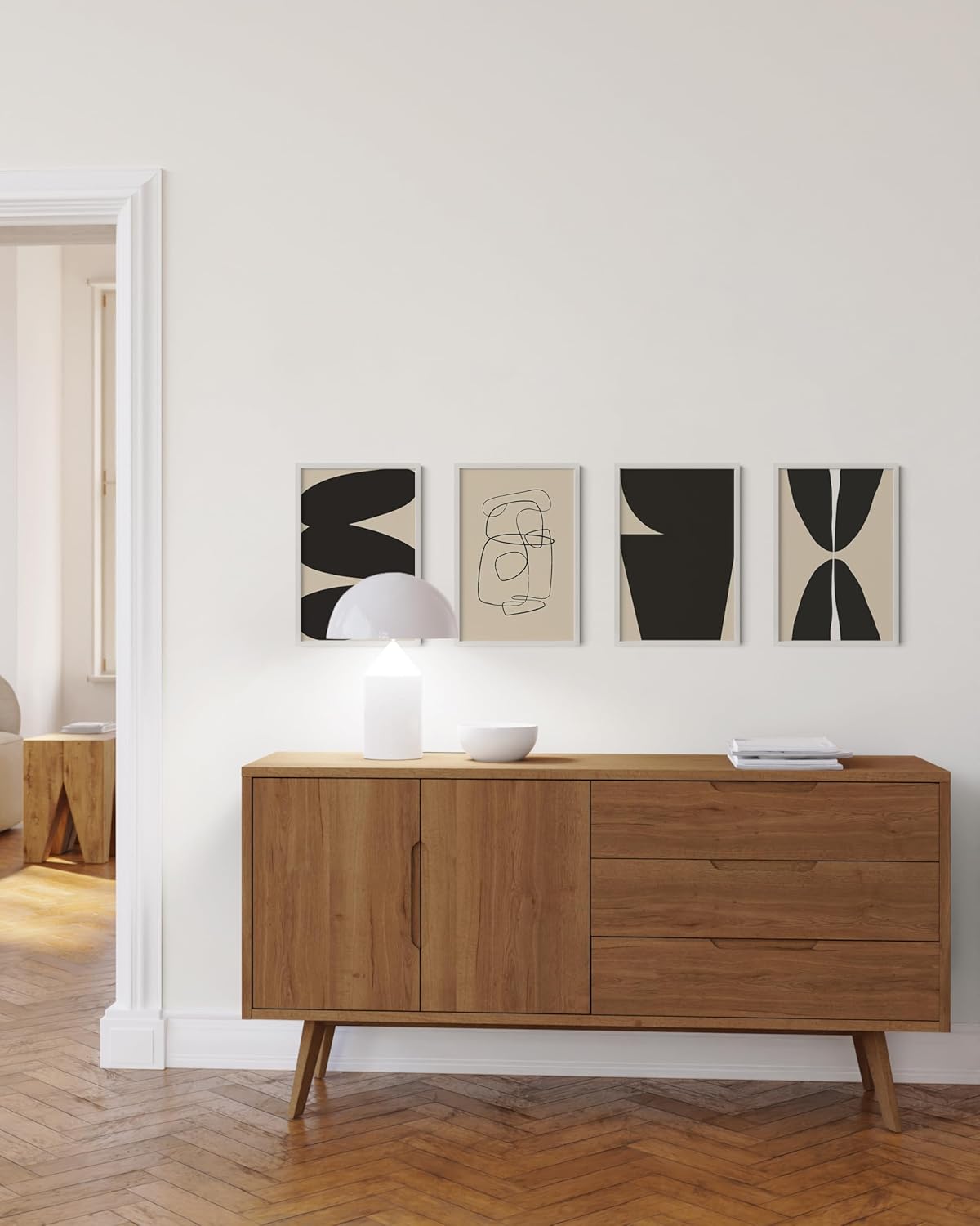 HAUS AND HUES 12x18 White Metal Picture Frames - Features Premium Aluminum, Vertical & Horizontal Hang, Shatterproof Plexiglass - Perfect for Home, Room, Office (12x18 in, White, Set of 4)