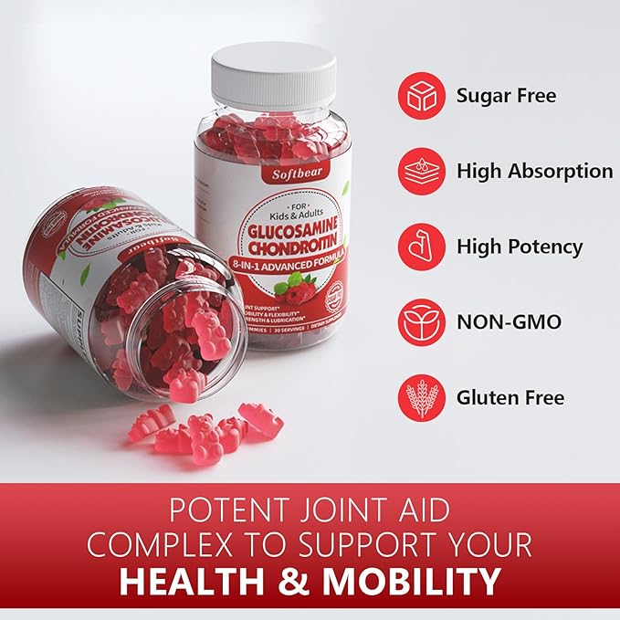Glucosamine Chondroitin Gummies Sugar Free, Extra 60 Count