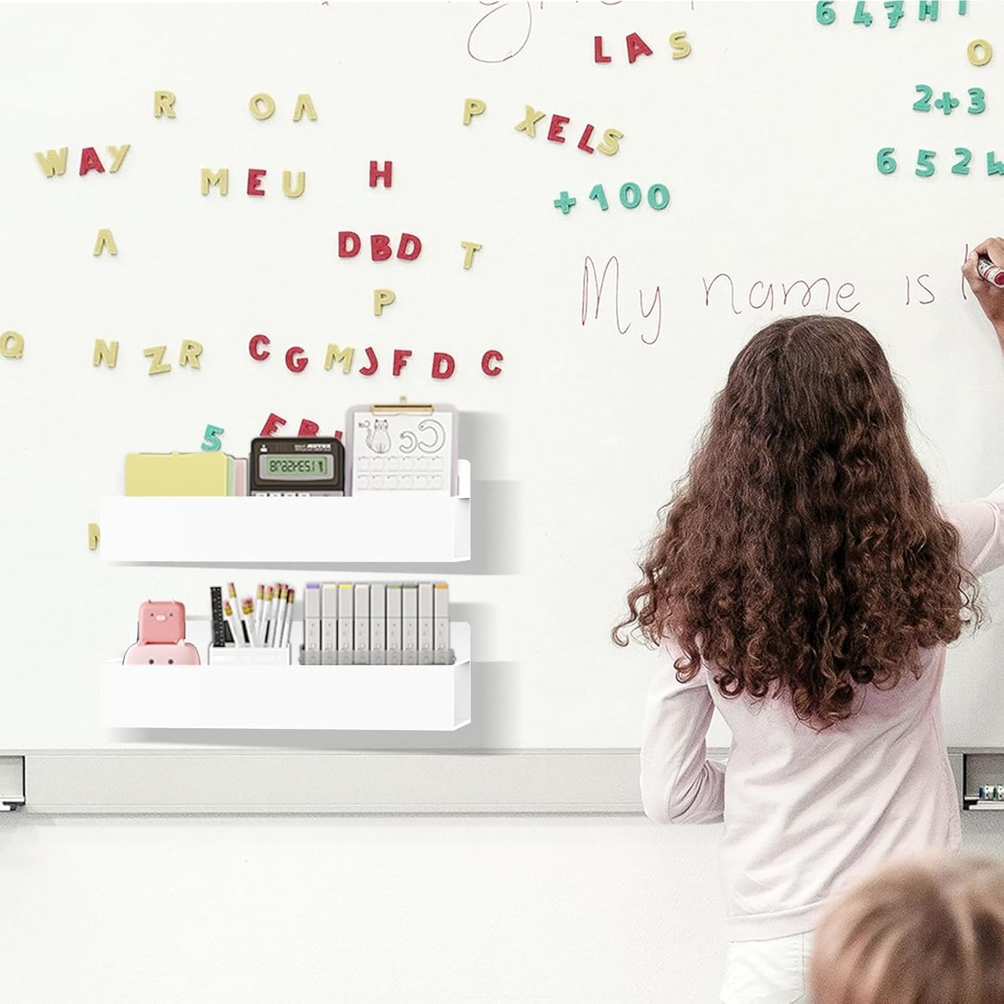 Magnetic Spice Rack Organizer for Fridge Seasoning Organizer for Kitchen Storage With Screw Magnetic Shelf for Oven, RV,Garage,Bathroom (White, 4pack)
