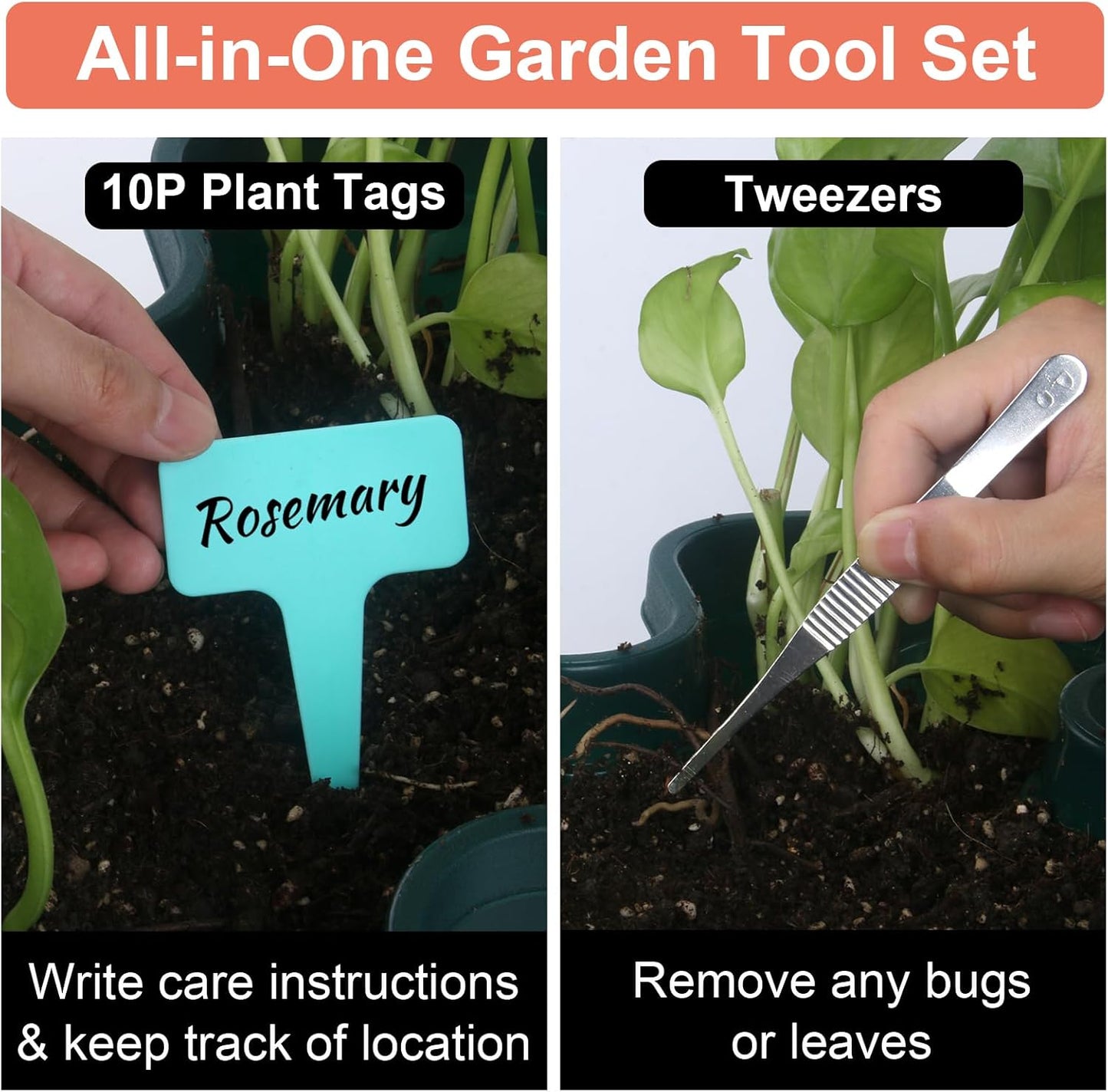 Vertical Planter, 6 Tier Stackable Strawberry Planter with Garden Tool Set, Movable Indoor/Outdoor Garden Herb Pot for Growing Vegetables and Succulents, Green