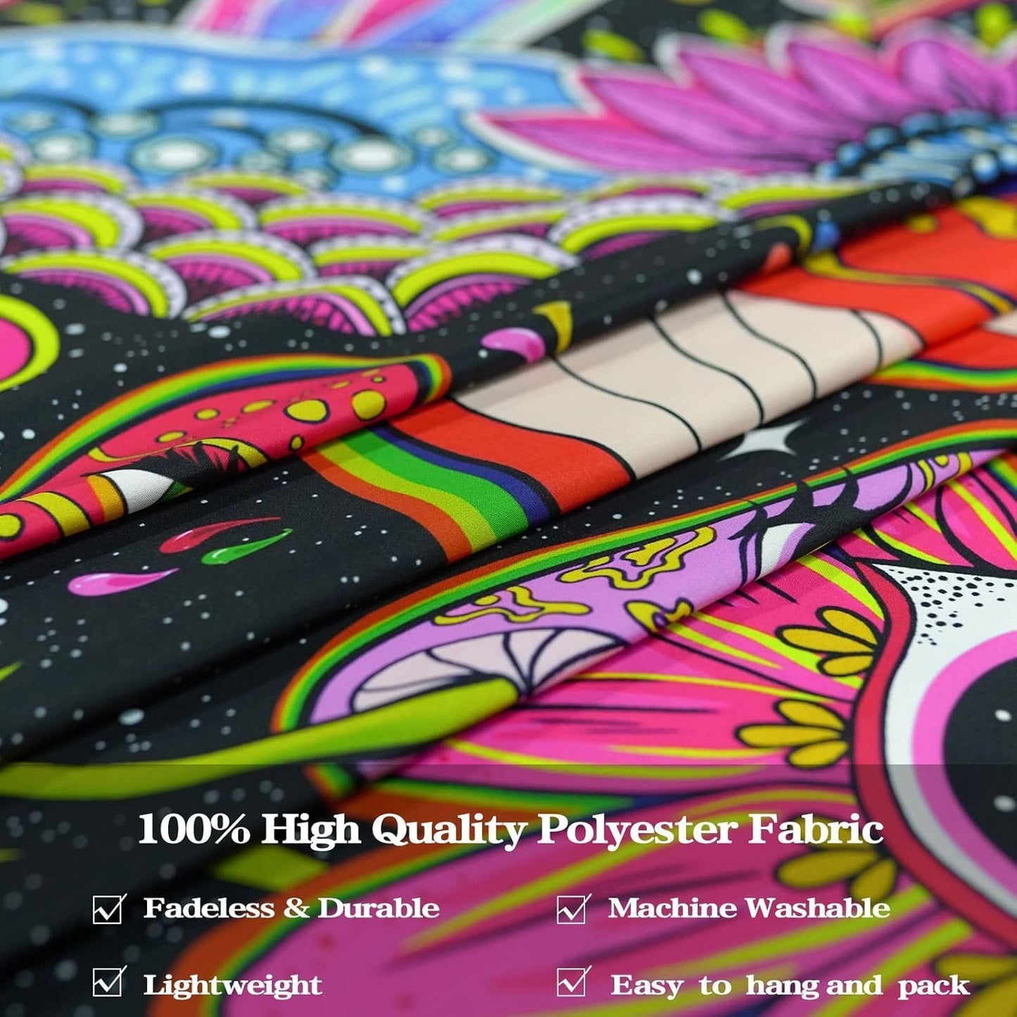 Lunerfex Mushroom Tapestry Pink Flowers Tapestry for Bedroom Aesthetic Tapestries Cute Floral Tapestries Wall Hanging for Bedroom and Living Room Decor Pink Flowers 50×60 Inches