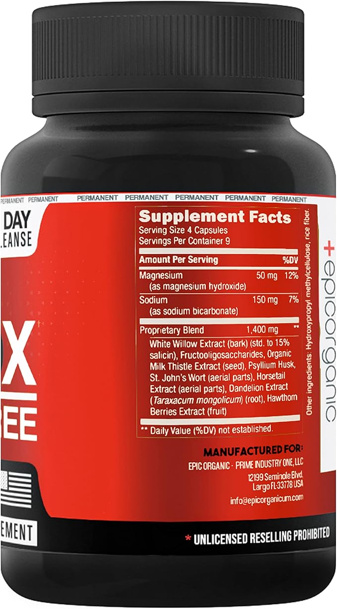 3 Day Detox Cleanse | Extra Strenght Detox | Promotes Healthy Gut Support | Colon Cleanse for Men & Women | Made in The USA | 36 Capsules