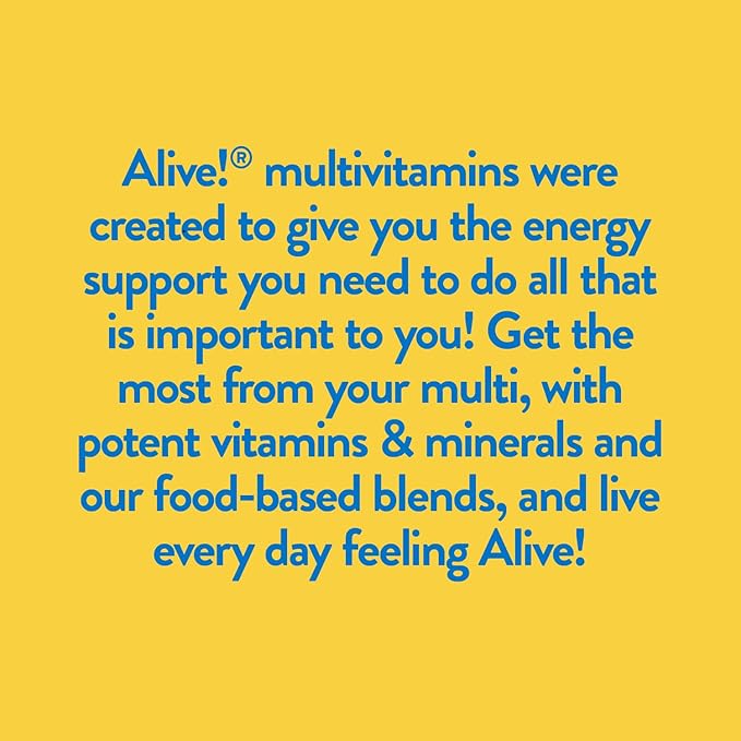 Nature’s Way Alive! Men’s Max3 Potency Multivitamin, Supports Energy Metabolism*, Heart & Muscle Function*, with Methylated B12 and Folate, Gluten-Free, 90 Tablets (Packaging May Vary)
