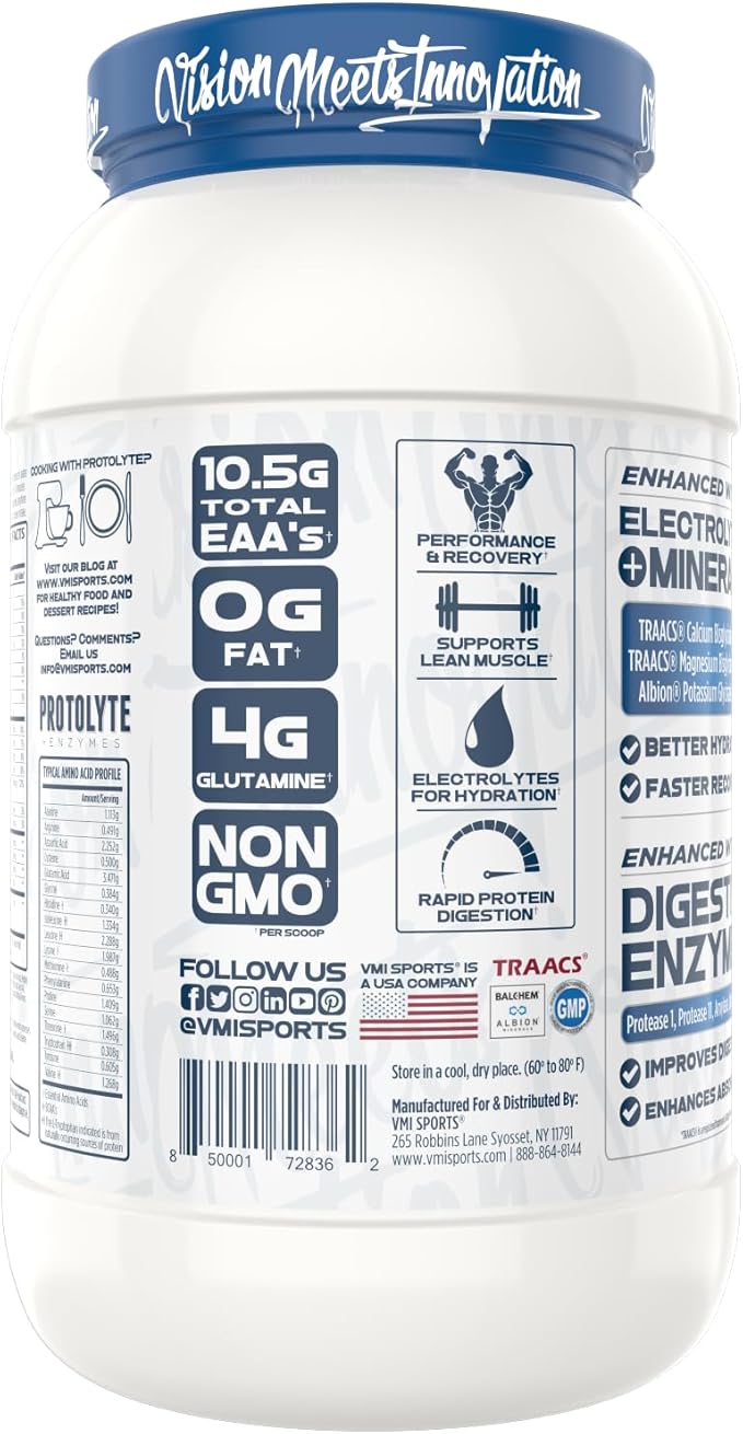 VMI Sports | ProtoLyte Whey Isolate Protein Powder | Low Calorie Whey Protein Powder for Weight Loss | Protein Powder for Muscle Gain | Digestive Enzymes | Non-GMO (Marshmallow Charms, 1.6 Pounds)