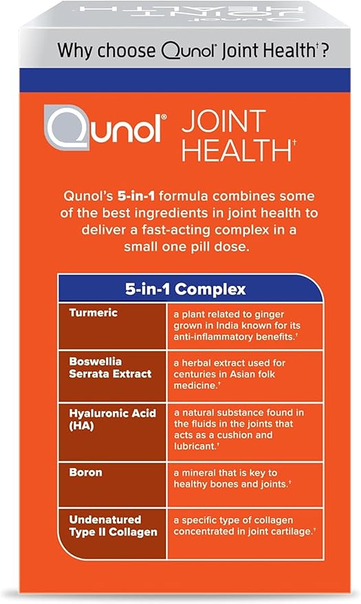 Qunol 5-in-1 Joint Support Supplement, Fast 60 Count