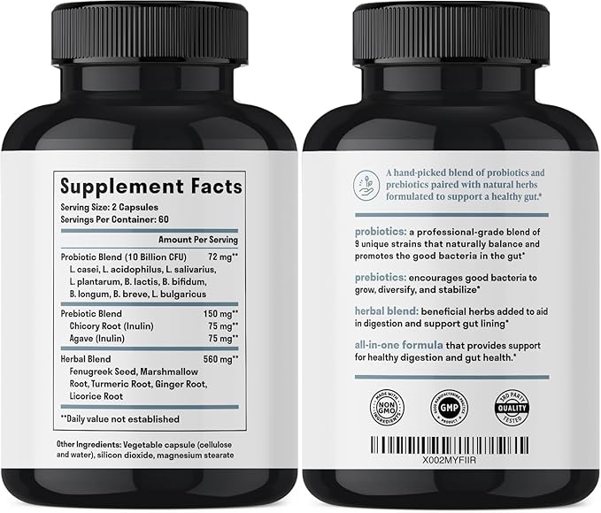 All-in-One Gut Health w/Probiotics, Prebiotics, Digestion-Supporting