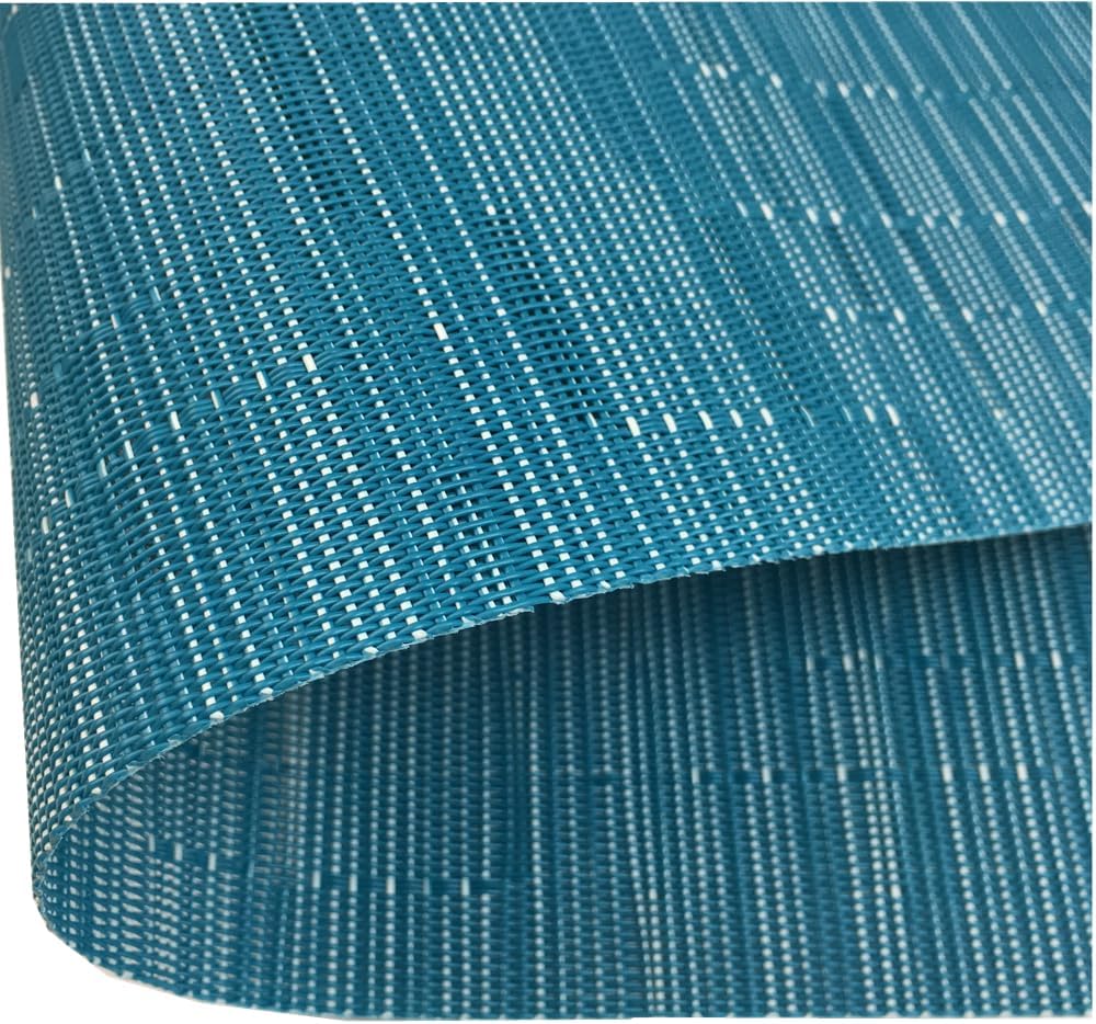 WAZAIGUR Placemats Set of 8 for Dining Table Heat-Resistant Washable Place Mats Woven Vinyl Kitchen Table Mats Easy to Clean,Blue