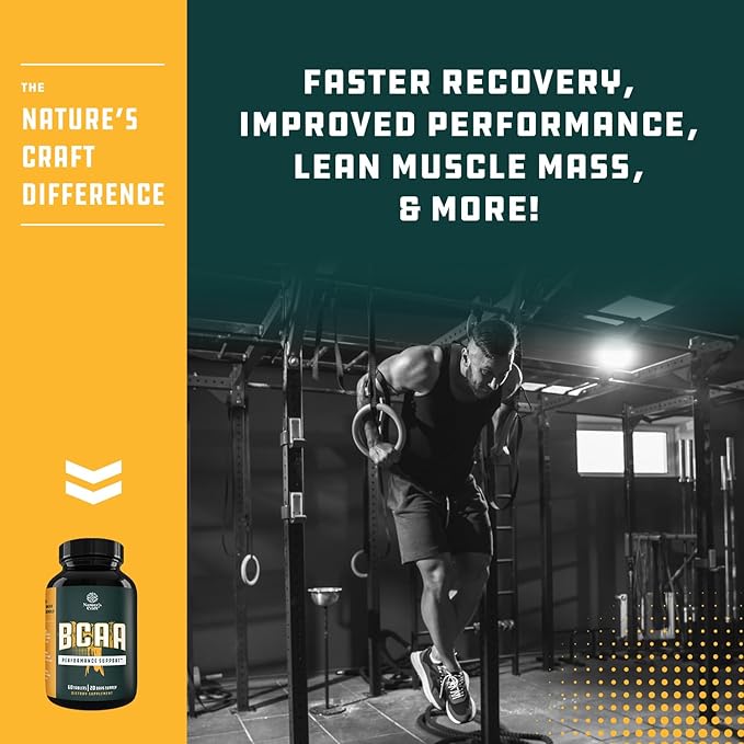 Branch Chain Amino Acids Supplement - Vegan BCAA Tablets Post Workout Muscle Recovery and Muscle Growth Support - Branched Chain Amino Acids Supplement for Men and Womens Workout Recovery 60 Count
