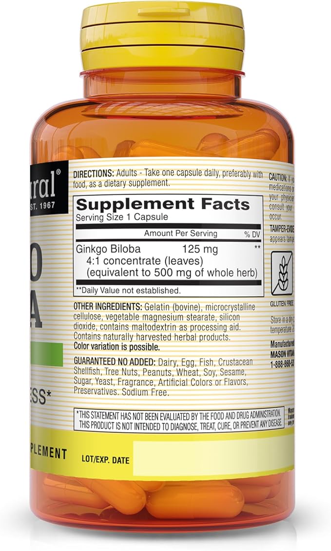 Mason Vitamins Gingko Biloba Capsules, 90