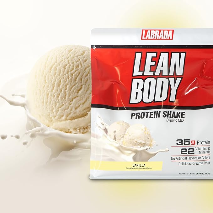 Lean Body All-in-One Vanilla Protein Shake. 35g Protein, 7g Healthy 22 Vitamins (4.6lb) Packaging