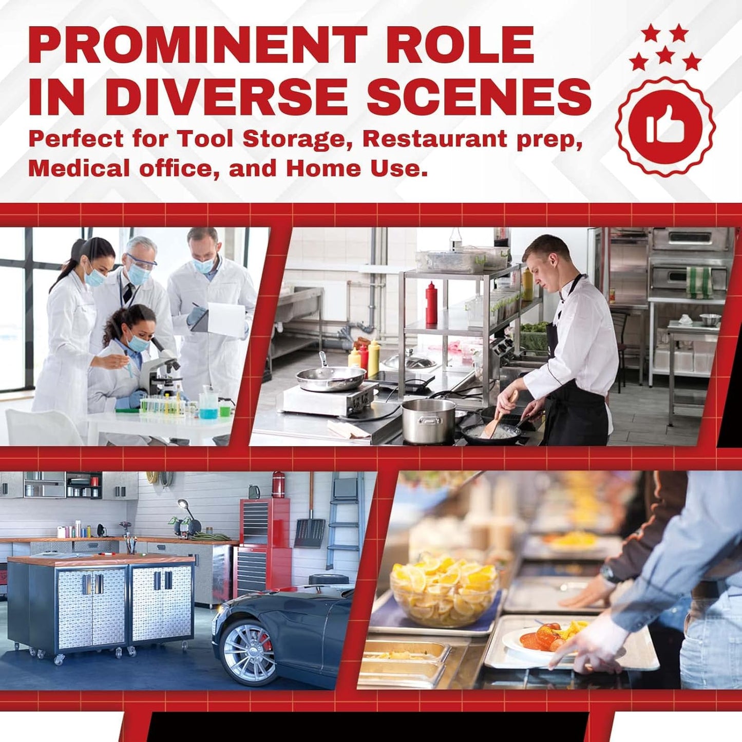 DuraSteel 24x12 NSF Stainless Steel Cart - Heavy Duty Rolling Food Prep Table with Undershelf - Metal Utility Cart for Commercial Restaurant Kitchen, Laundry, Side Mixer Stand