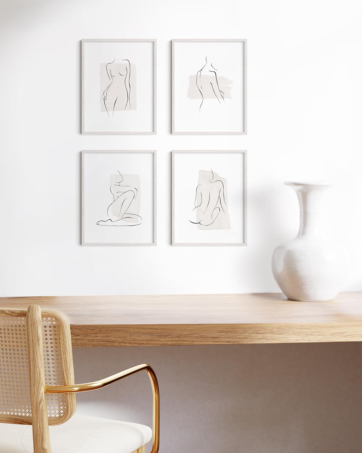 HAUS AND HUES Standalone White Oak Frame Set of 4-8.5x11