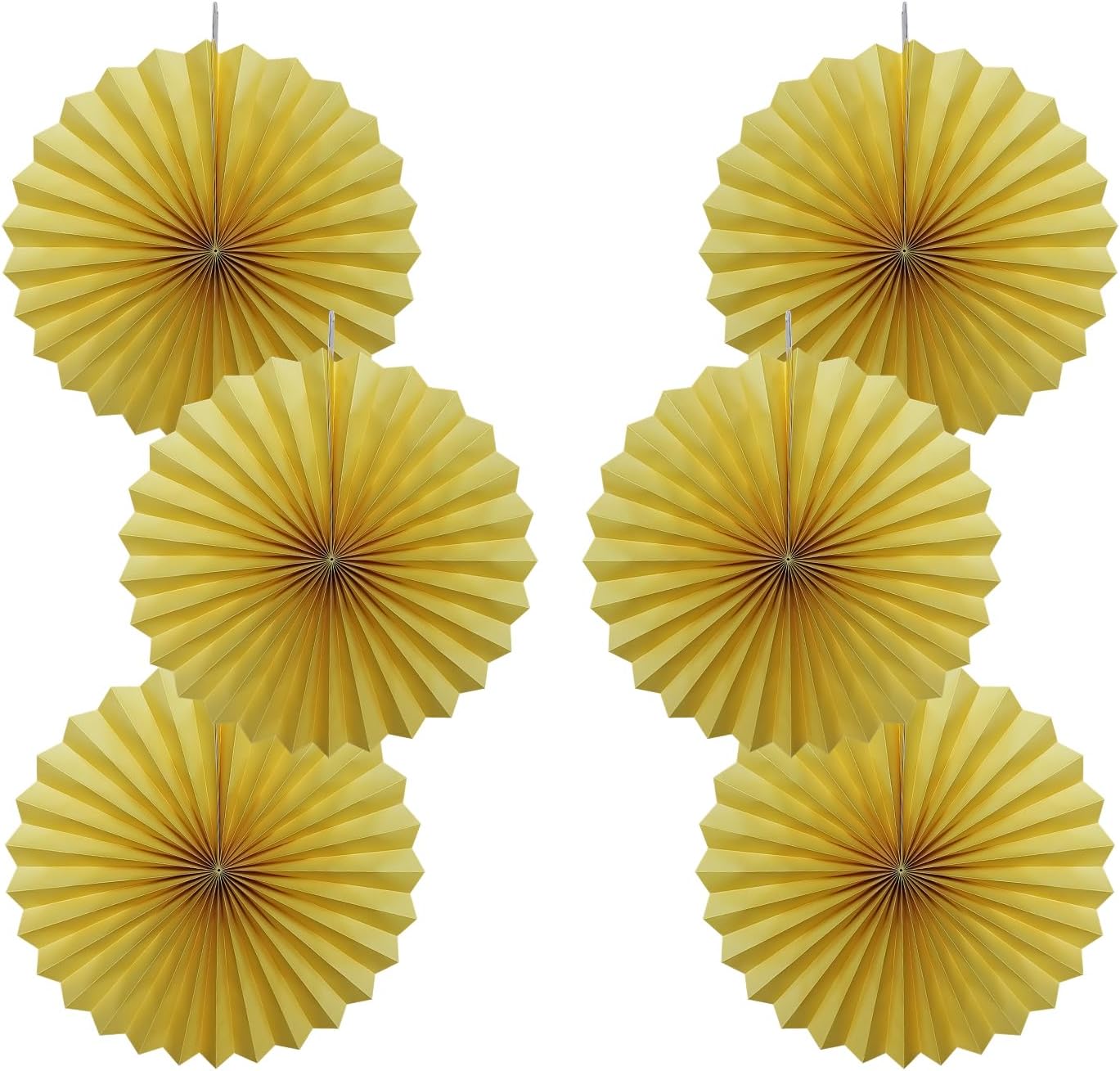 Yellow Birthday Decorations,DIY Yellow Paper Fans Hanging Decoration ,Party Supplies Party Fans 16in, Wedding Graduation Events Accessories 30 Color DIY Set (Yellow)