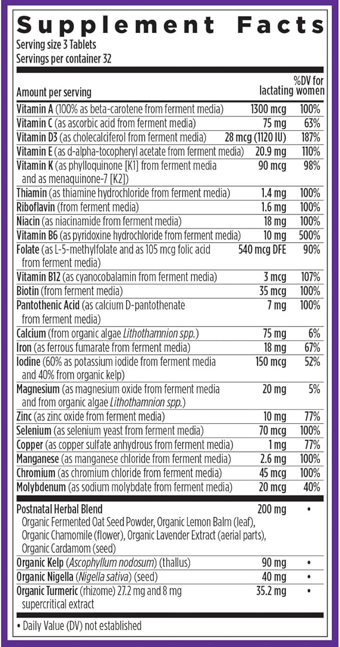 New Chapter, Postnatal Vitamins Lactation Supplement, D3 + 96 Count