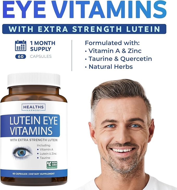 Lutein Eye Vitamins (Non-GMO) Vision Support 60 Capsules