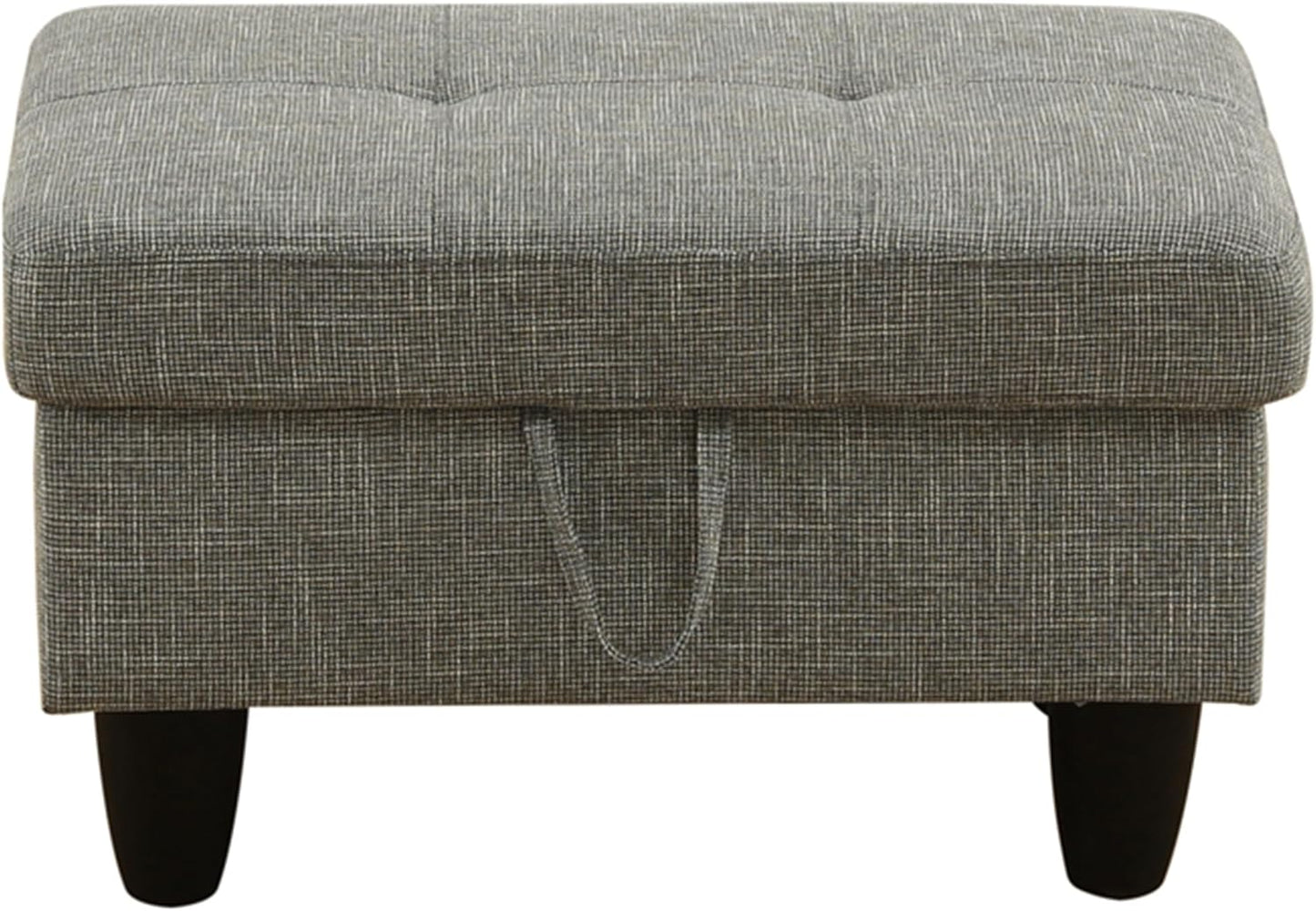 Ottoman Rectangular Storage Ottoman Bench, Flannel Footrest Stool Footstool with Lid for Living Room, Bedroom, Entryway, Gray, 28.5"x19"x17.5"