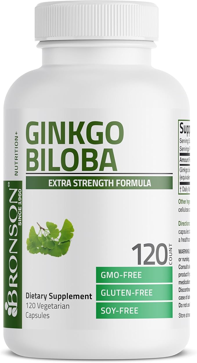 Bronson Ginkgo Biloba Extra Supports Brain 120 Vegetarian