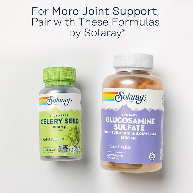 Solaray Glucosamine Chondroitin Hyaluronic Acid, Healthy 60-Day Guarantee, 60 Servings, 180 VegCaps
