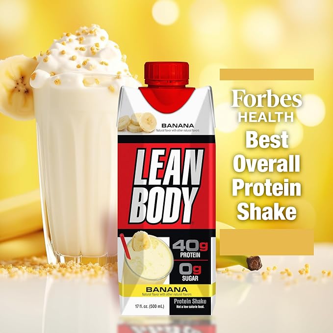 Lean Body Ready-to-Drink Banana Protein Shake, 40g Protein, 0 Sugar, 22 Vitamins 17 Ounce 12) LABRADA